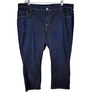 Lane Bryant Genius Fit Dark Wash Cropped Stretch Jeans Plus Women Size 28